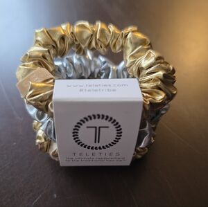 Teleties SMALL Silk Metallic YEAR OF GLAM Scrunchies Pack of 3| New W TAGS